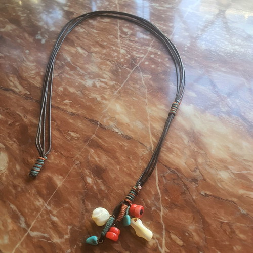 Necklace with colorful beads, 56 cm