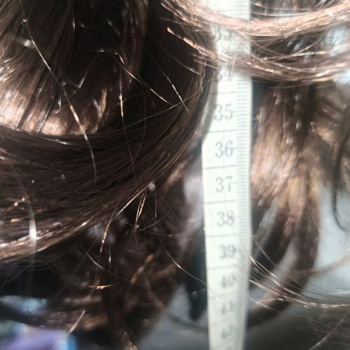 Ponytail clip with synthetic hair like new, brown color