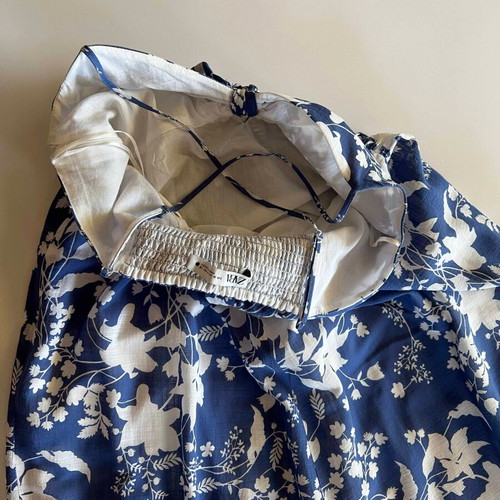 Zara long dress white and blue like new, size M