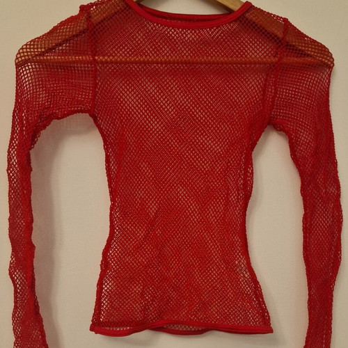 Danoff Red Mesh Blouse like new, One Size