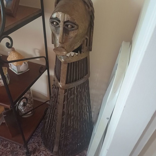 Brutalist metal floor sculpture "PEPPAS", 112cm, 30kg