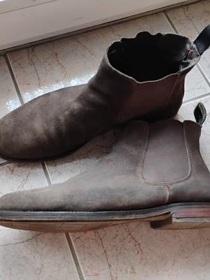 Suede boots used, size 45, genuine leather Greek made