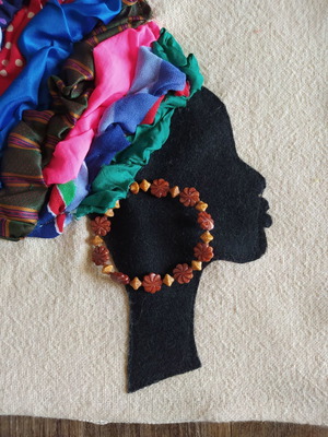 Χειροποίητη tote bag ώμου Woman With Turban καινούργια