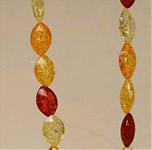 Baltic amber beads shuttles cold pressed