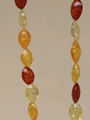 Χάντρες Baltic amber shuttles cold pressed καινούργιες για κοσμήματα ή κομπολόι