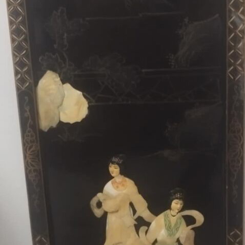 Chinese handmade frames used, set of 8 large mother-of-pearl
