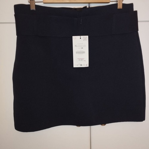 Zara short skirt with belt new, dark blue, size XL