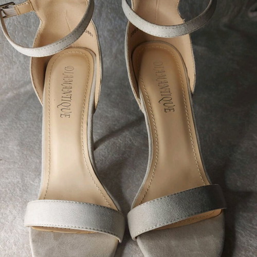 Velvet sandals like new, gray, size 40