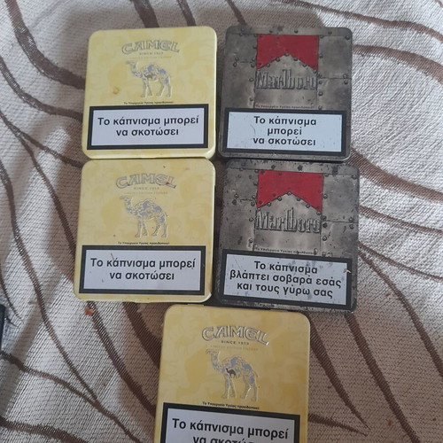 Camel & Marlboro Collectible Metal Tobacco Cases Set of 5 Limited Edition