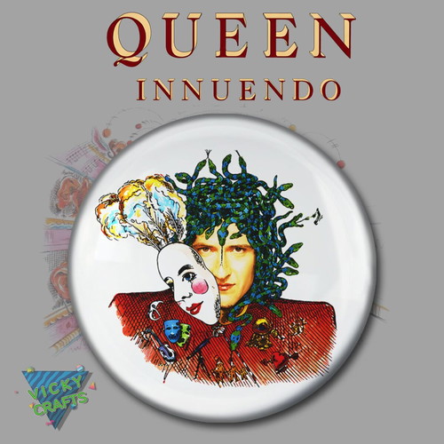 Queen Innuendo pin set of 10 new, album illustrations