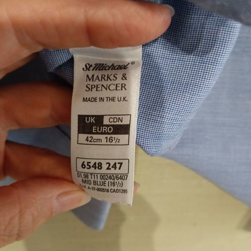 Marks & Spencer men's dress shirt, very narrow stripe, size XL