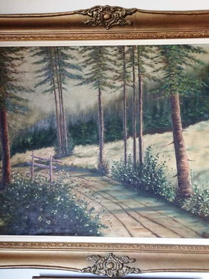 Oil painting used 1955-1960 by G. Sgouros with frame 56x82 cm