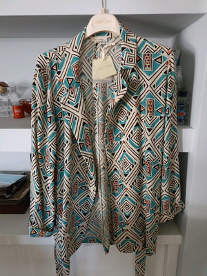 American Vintage βισκοζ σακάκι καινούργιο, small, πολύχρωμο με ζώνη