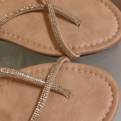 Flat sandals gold color size 39 used
