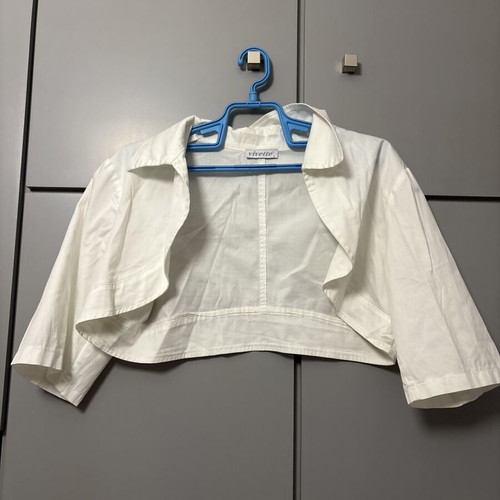 Vivette white bolero jacket, size L