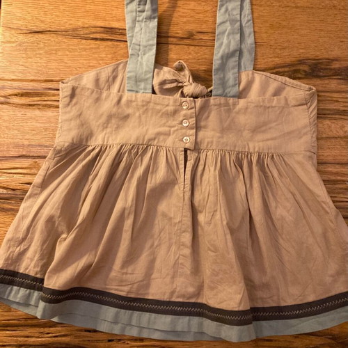Kookai linen top medium like new, beige with turquoise details