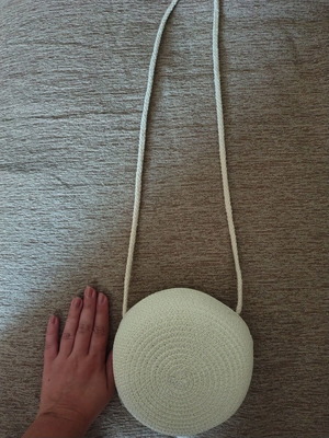 Straw bag new, beige, small summer crossbody