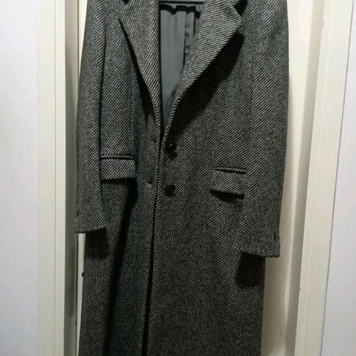 Wool Coat tailor made in classic line, new, black and white