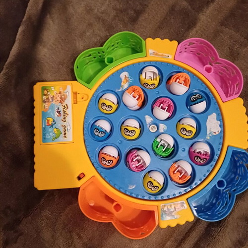 Fishing game used, with 2 rods and batteries