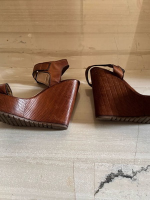 Rollini platform sandals like new, brown leather, size 41
