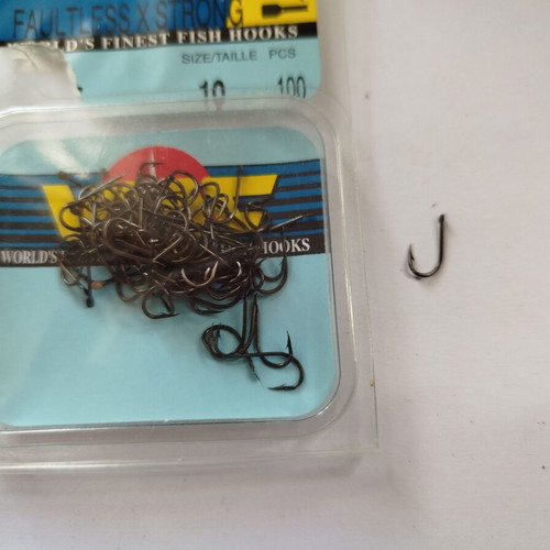 VMC 9301 BZ No 10 fishing hooks new, pack of 100 brown