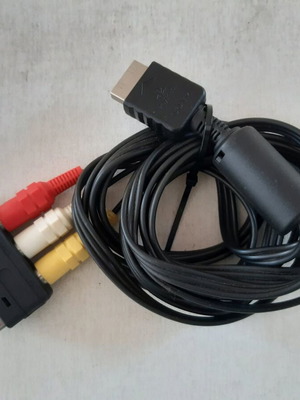 Official RCA AV Cable & Scart Head for Sony Playstation used