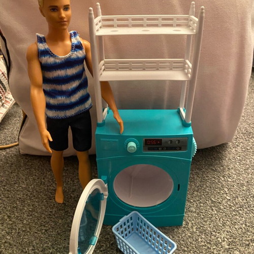 Barbie Ken playset with washing machine, used