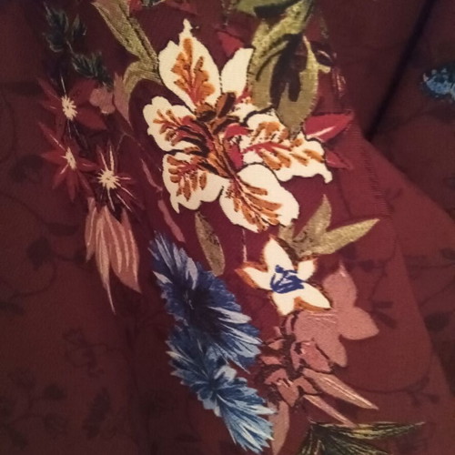 Zara floral burgundy shirt XL new, wrap style