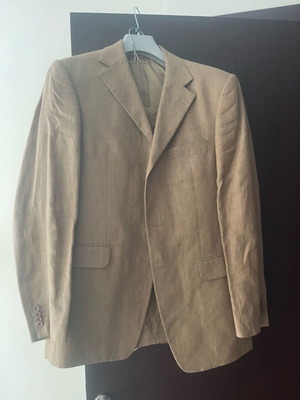 Linen men's suit beige size XL like new