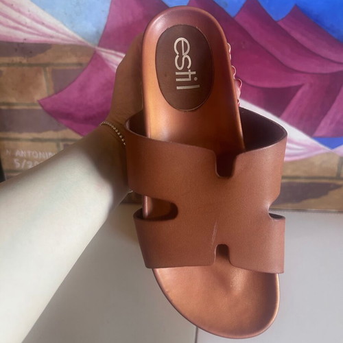 Estil platform sandals, tan brown, size 36
