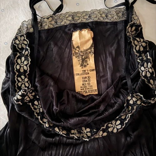 Zara cami top like new, black with gold lace, size M