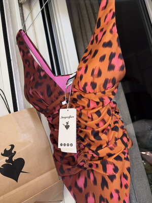 SugarFree swimsuit new, leopard print, size S