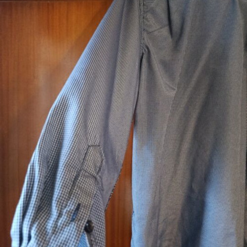 Men's blue striped shirt used, size L