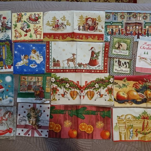 Decoupage napkins like new, Christmas and New Year theme
