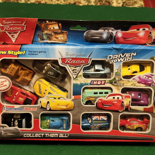 Super Racing Race 3 toy car set, 12 pieces, new in box