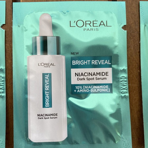 L'Oreal Paris Bright Reveal Niacinamide Dark Spot Serum new, 100 samples 1ml each