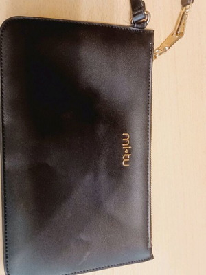 Mi Tu black hand bag new with gold details