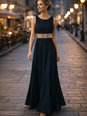 Maxi dress DK frangoulis like new, black with gold transparency, size 50