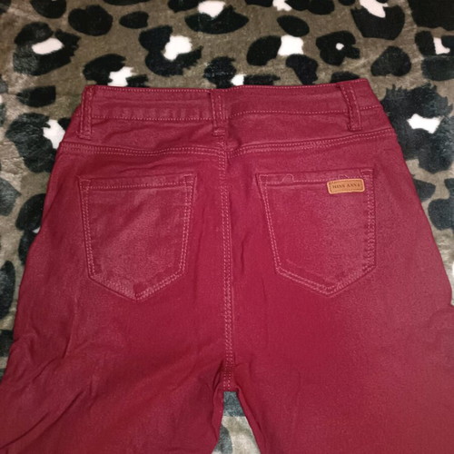 Skinny jean burgundy like new, elastic, high waist Miss Anna size S