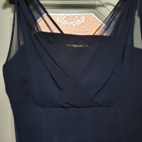 Raxevsky dark blue muslin midi dress, XL