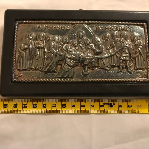 Silver icon The Dormition of the Theotokos used, 950 silver