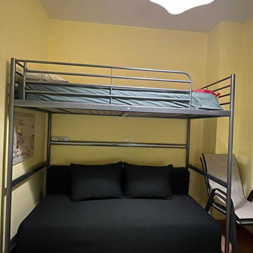 Bunk bed with desk like new, orthopedic mattress included