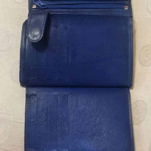 Leather wallet used, blue color