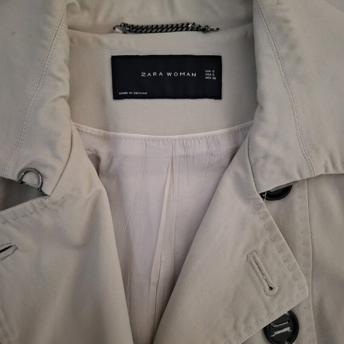 Zara woman trench coat used, size S, beige with belt