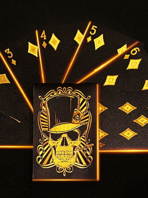 Skull playing cards new, gold with 24k coating
