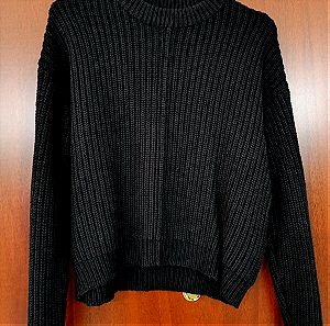 Μπλούζα πλεκτή μαύρη πουλόβερ Bercska