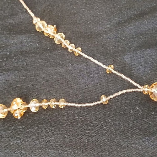 Glam Scope necklace lariat style with honey crystals new