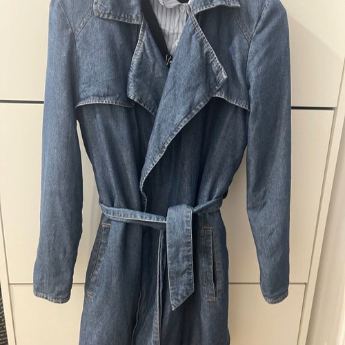 Marks & Spencer denim trench coat used, blue, size M