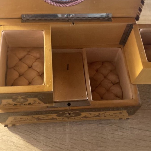 Wooden jewelry box used with music mechanism and unique design