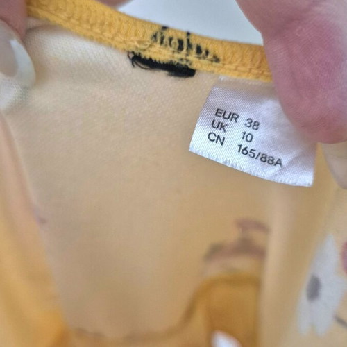Yellow H&M dress like new with flowers, size M
